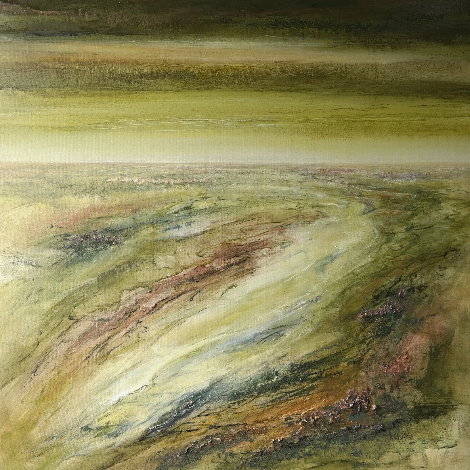 Green with a touch of gold 4 by Astrid Stoffels
